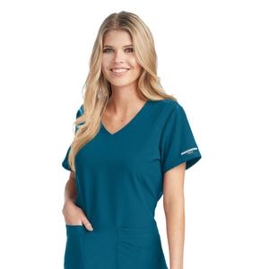 Sketchers Women's Vitality V-Neck Solid Scrub Top - Bahama